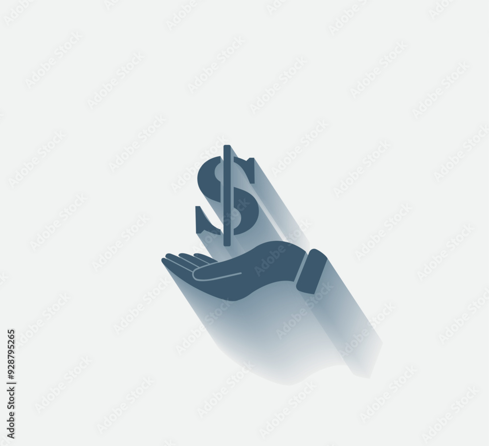 Poster vector dark color icon with shadow on light background
