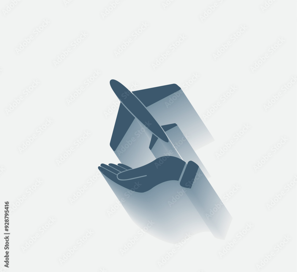 Poster vector dark color icon with shadow on light background