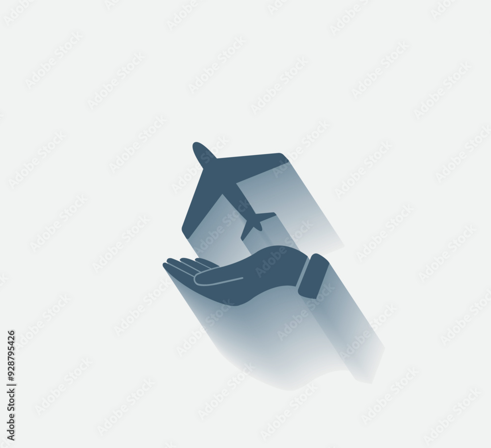 Poster vector dark color icon with shadow on light background