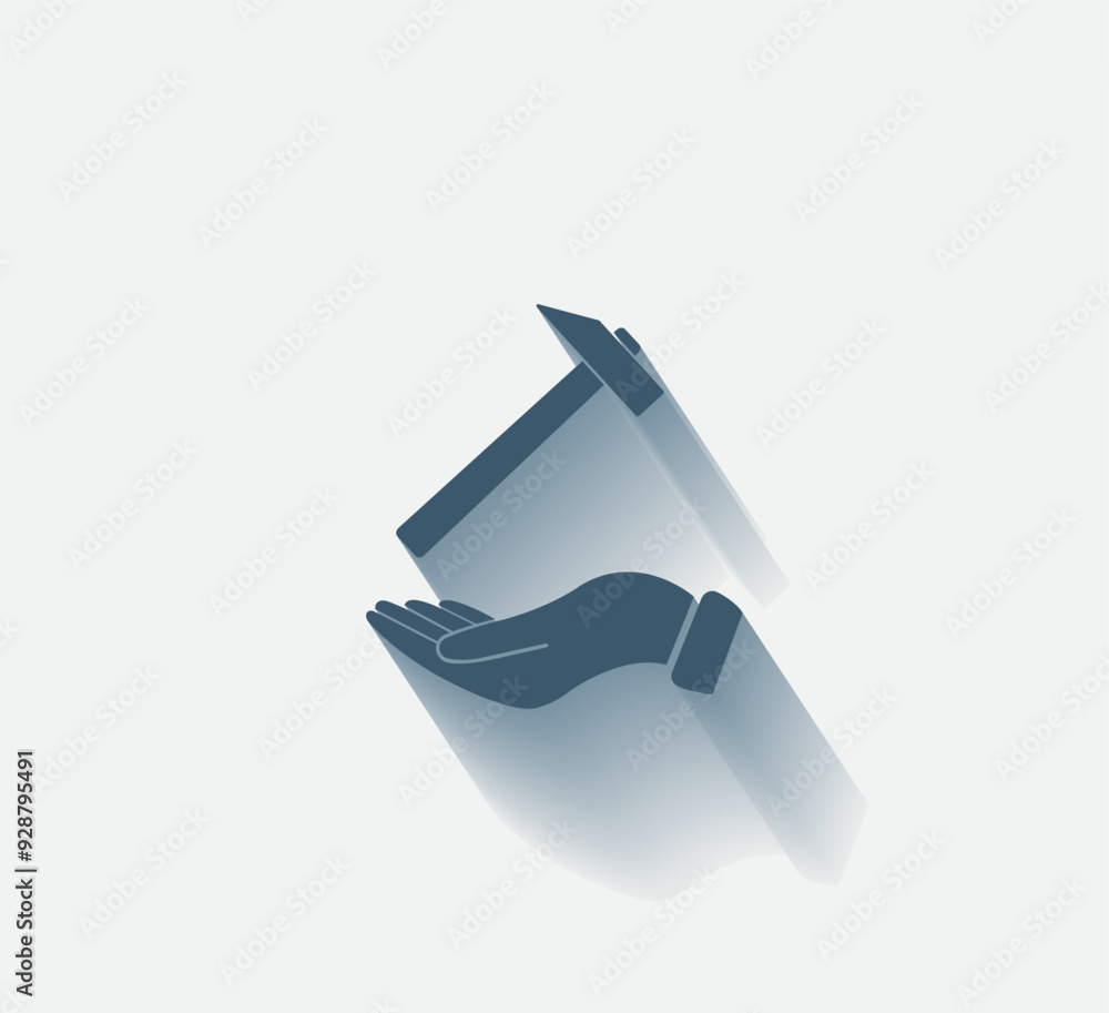 Poster vector dark color icon with shadow on light background