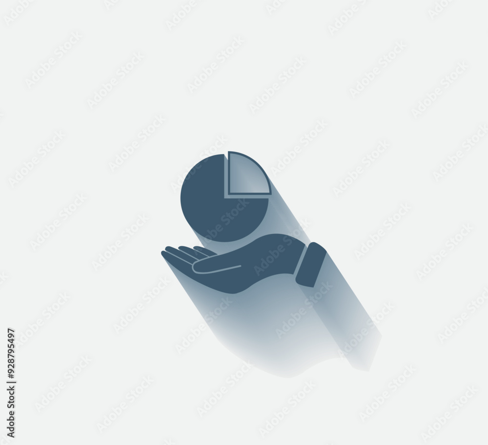 Poster vector dark color icon with shadow on light background