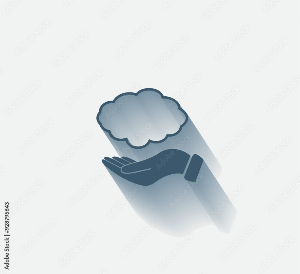 Poster vector dark color icon with shadow on light background