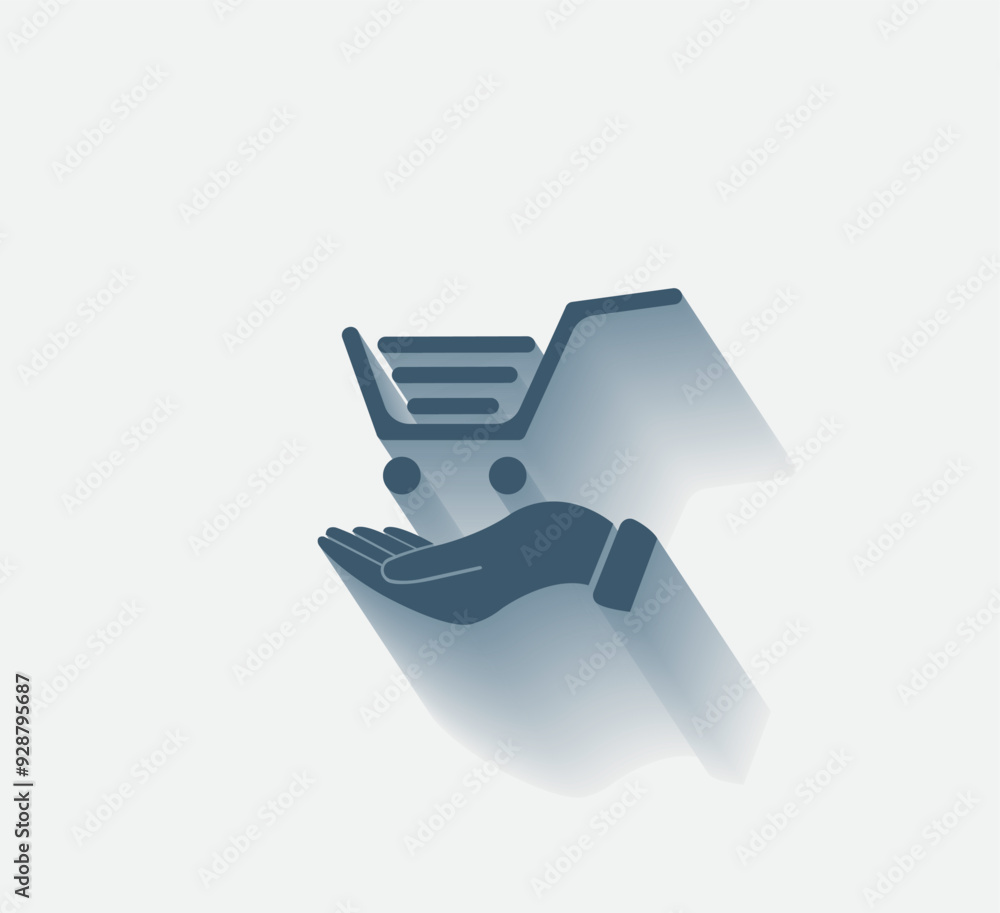Poster vector dark color icon with shadow on light background