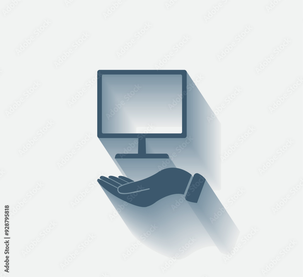 Poster vector dark color icon with shadow on light background