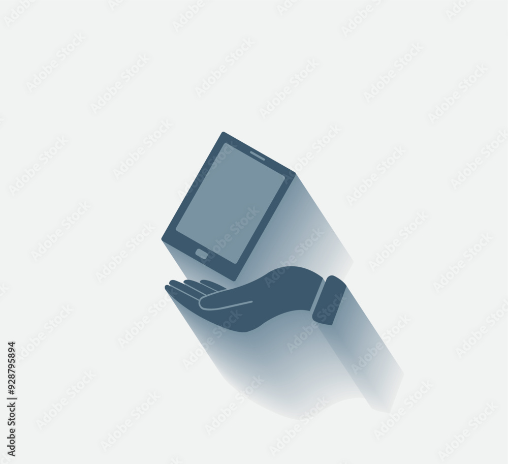 Poster vector dark color icon with shadow on light background