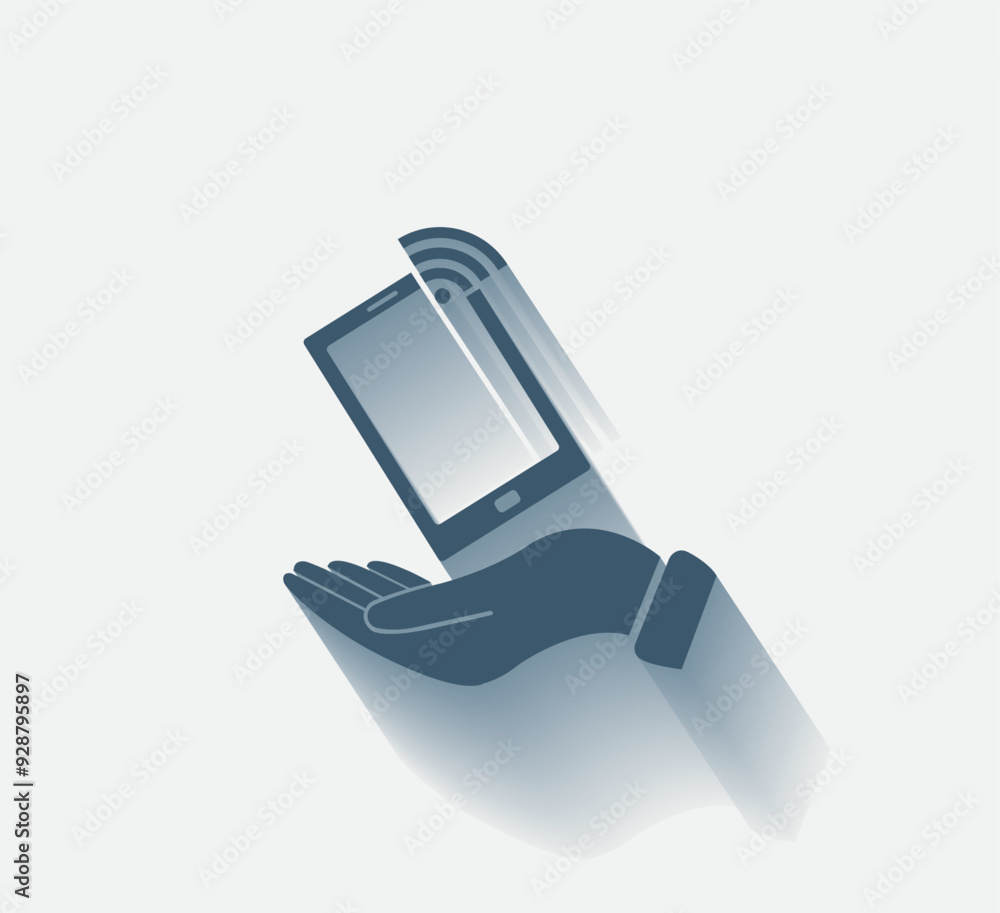 Poster vector dark color icon with shadow on light background