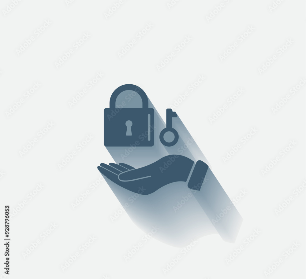 Poster vector dark color icon with shadow on light background