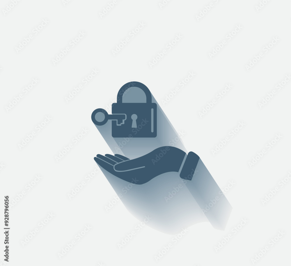 Poster vector dark color icon with shadow on light background