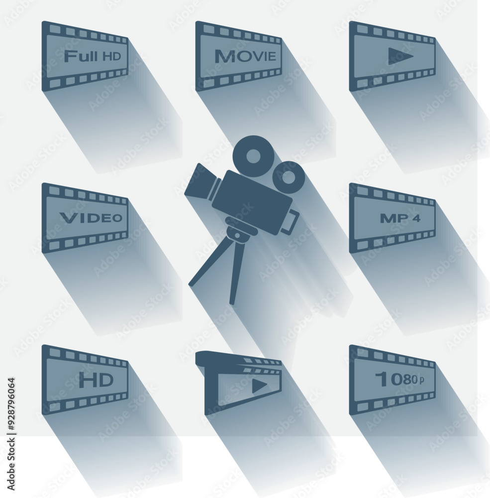 Poster vector dark color icon with shadow on light background