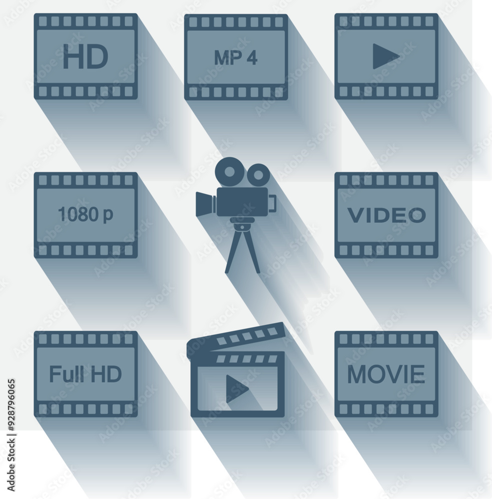 Poster vector dark color icon with shadow on light background