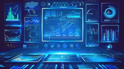 Obraz premium Futuristic Data Analysis Interface