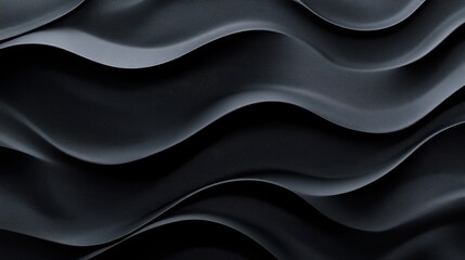 Obraz premium A textured black wave pattern creating a modern, sleek design.