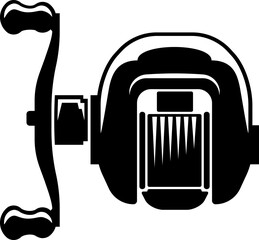 Fishing reel icon. Fishing equipment sign.