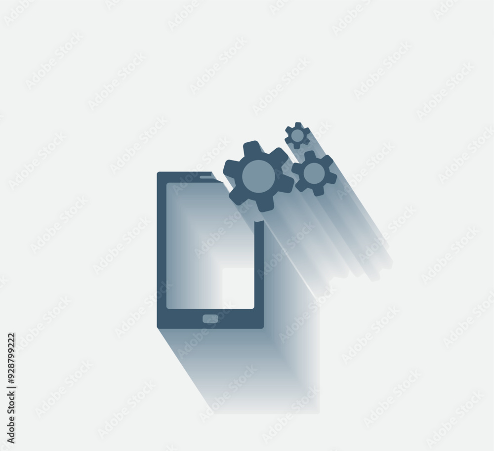 Poster vector dark color icon with shadow on light background