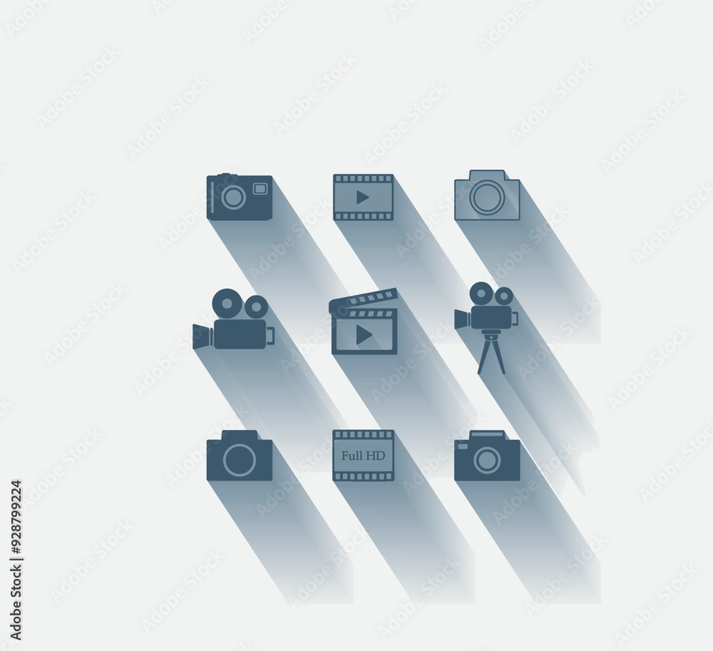 Poster vector dark color icon with shadow on light background