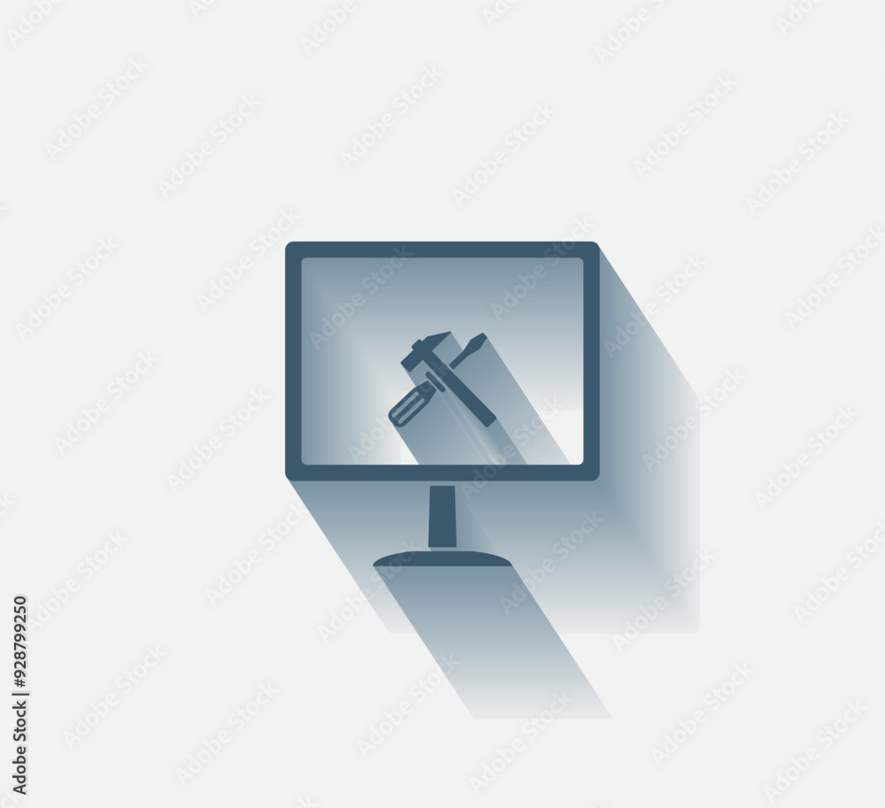 Poster vector dark color icon with shadow on light background