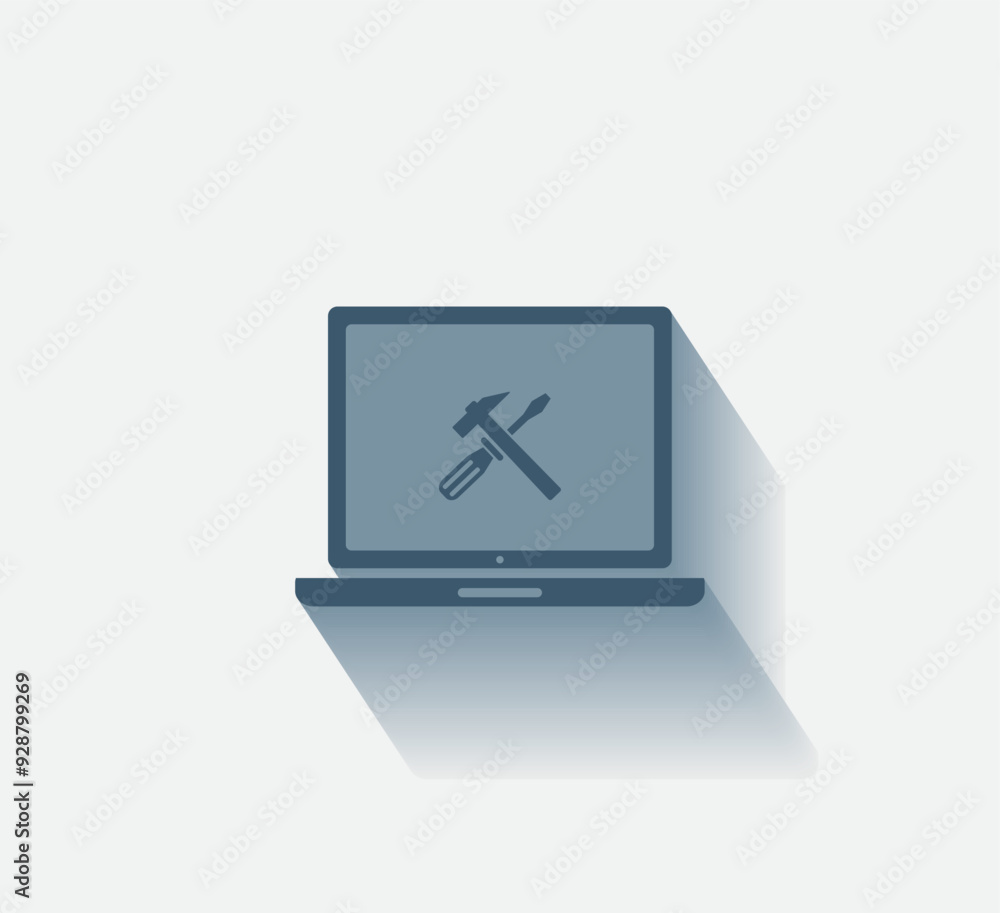 Poster vector dark color icon with shadow on light background