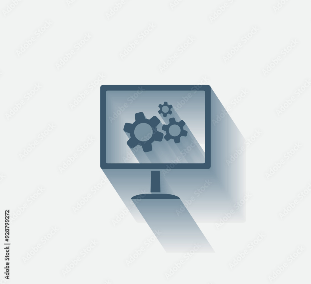 Poster vector dark color icon with shadow on light background