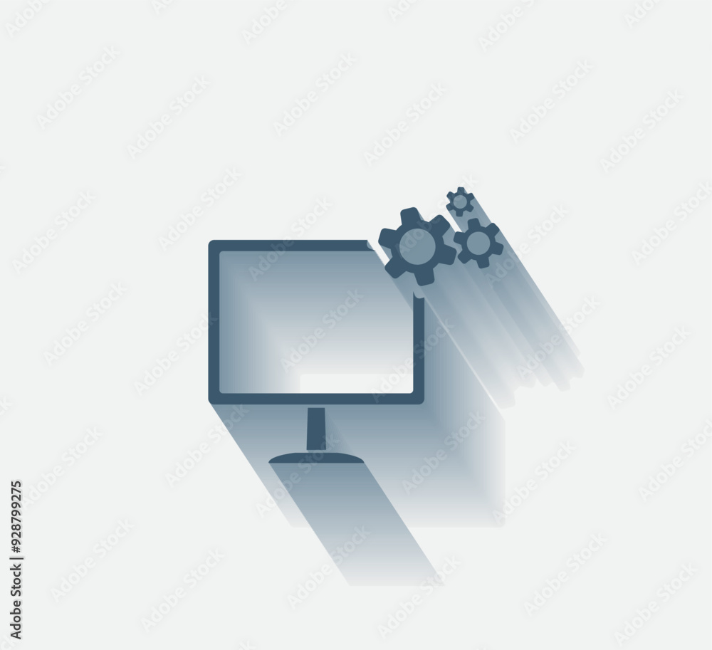 Poster vector dark color icon with shadow on light background