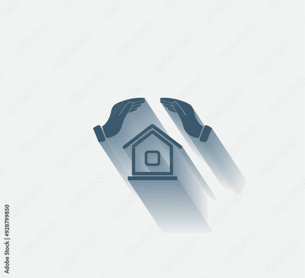 Poster vector dark color icon with shadow on light background