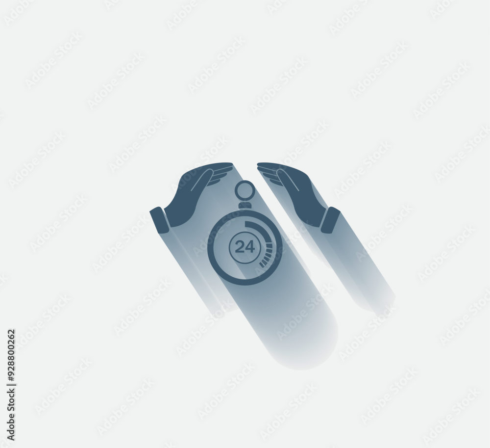 Poster vector dark color icon with shadow on light background