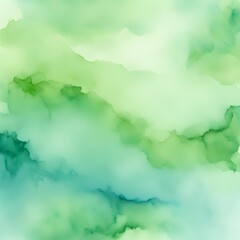 Watercolor Light Green and Sky Blue Wash Background

