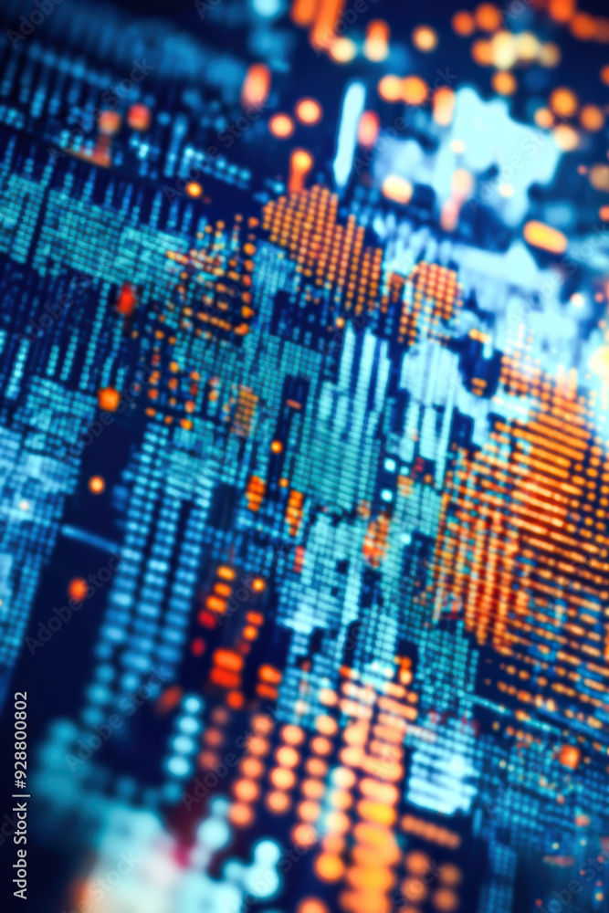 Aufkleber abstract representation of digital data, showcasing complex algorithms and futuristic technology, pe
