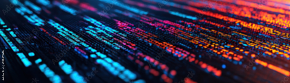Poster abstract digital background with vivid neon lights and data streams. futuristic and technological de