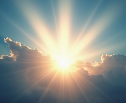 God's Love and Grace: Celestial Background with Radiant Beams