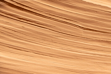 Closeup of the eroded wall of a sandstone cliff