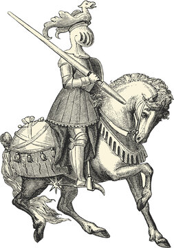 knight vintage illustration isolated on transparent background