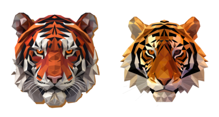 A lowpoly style tiger head