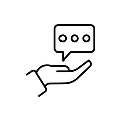 Expert chat outline icons, minimalist vector illustration ,simple transparent graphic element .Isolated on white background