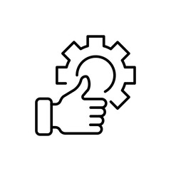 Expert skill outline icons, minimalist vector illustration ,simple transparent graphic element .Isolated on white background