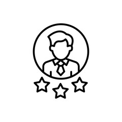 Expert employee outline icons, minimalist vector illustration ,simple transparent graphic element .Isolated on white background