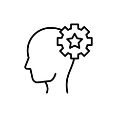 Expert mind outline icons, minimalist vector illustration ,simple transparent graphic element .Isolated on white background