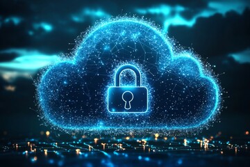 Illustration of Cloud Security Services Technology created with Generative AI