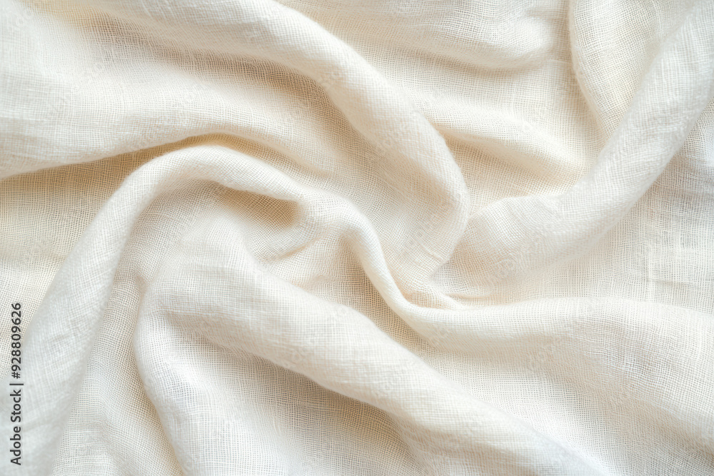Aufkleber close-up of soft, white fabric with delicate texture and gentle folds, offering a background for var