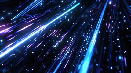 Obraz premium Abstract Neon Lights and Glowing Dots