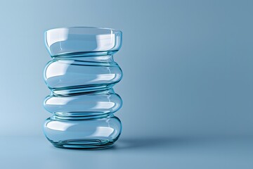 Elegant Twisted Glass Vase on a Soft Blue Background