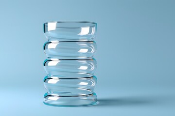 Elegant Twisted Glass Vase on a Soft Blue Background