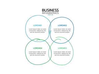 Business infographic template. concept cycle with 4 options or steps.