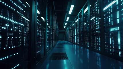 Cyberpunk Server Room Interior