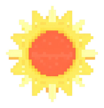 PNG Sun pixel shape sky asteraceae.