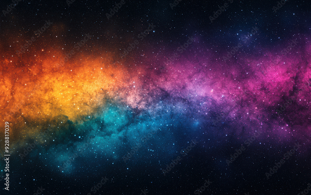 Wall mural mesmerizing image of a colorful galaxy with vibrant hues and countless stars spread across the deep 