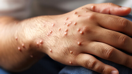 Monkeypox Virus Infection on a Person's Hand