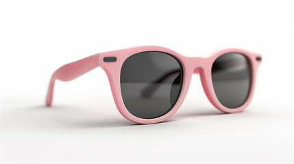 Fototapeta premium Minimalist pink sunglasses with dark lenses, perfect for a modern, understated look, shown in close-up.