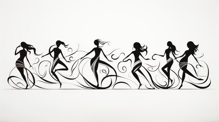 Obraz premium Tattoo-Style Dance Energy