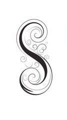 Yin and Yang Tattoo Illustration on White