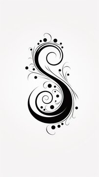 recommend clip art: Yin Yang Tattoo Line Illustration on White